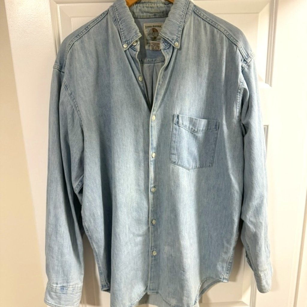 Vintage Authentic Banana Republic Men's Original Trail Denim Button Down L